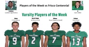 September 7, 2018 Falcons Players of the Week