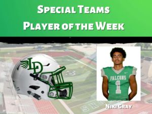 Players of the Week vs Greenville - Niki Gray